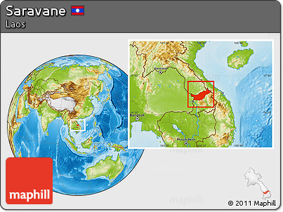 Physical Location Map of Saravane