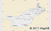 Classic Style Map of Saravane, single color outside