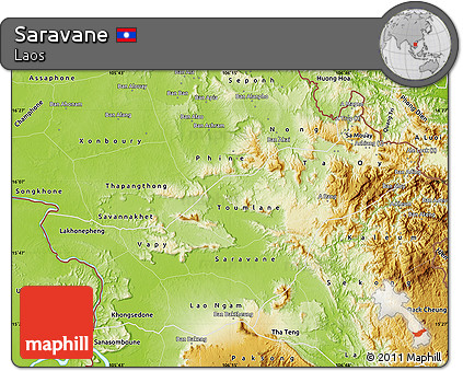 Physical Map of Saravane