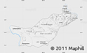 Silver Style Map of Saravane, single color outside