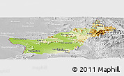 Physical Panoramic Map of Saravane, lighten, desaturated