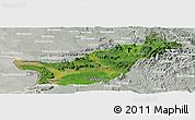Satellite Panoramic Map of Saravane, lighten, semi-desaturated