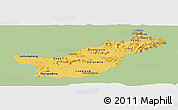 Savanna Style Panoramic Map of Saravane, single color outside