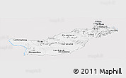 Silver Style Panoramic Map of Saravane, single color outside