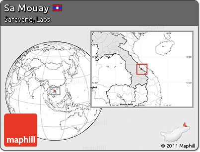 Blank Location Map of Sa Mouay, highlighted country