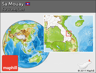 Physical Location Map of Sa Mouay, highlighted country