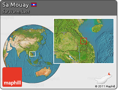Satellite Location Map of Sa Mouay
