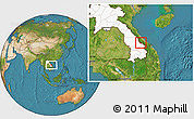 Satellite Location Map of Sa Mouay, highlighted country