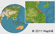 Satellite Location Map of Sa Mouay