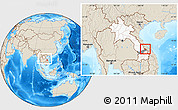 Shaded Relief Location Map of Sa Mouay, highlighted country, highlighted parent region, within the entire country