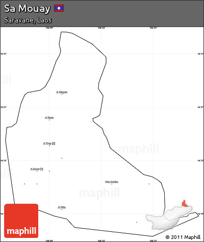 Blank Simple Map of Sa Mouay, cropped outside