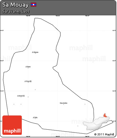 Blank Simple Map of Sa Mouay, cropped outside