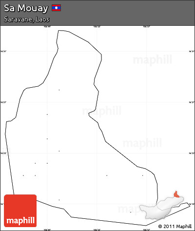 Blank Simple Map of Sa Mouay, cropped outside, no labels