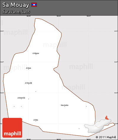 Classic Style Simple Map of Sa Mouay, cropped outside