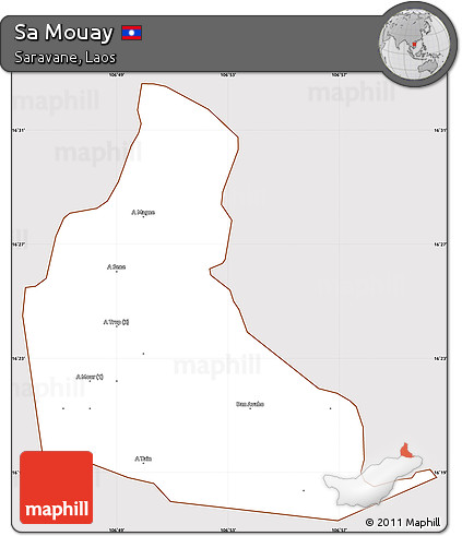 Classic Style Simple Map of Sa Mouay, cropped outside