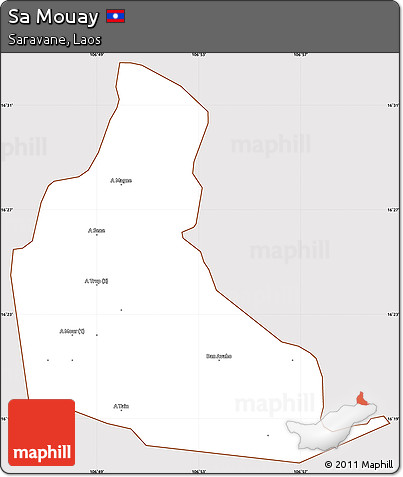 Classic Style Simple Map of Sa Mouay, cropped outside