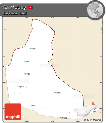 Classic Style Simple Map of Sa Mouay