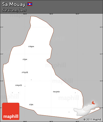Gray Simple Map of Sa Mouay, cropped outside