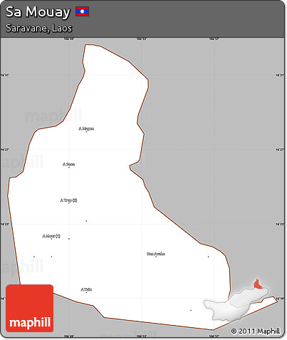 Gray Simple Map of Sa Mouay, cropped outside