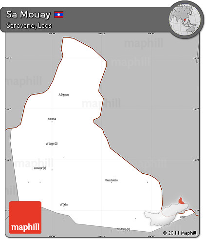 Gray Simple Map of Sa Mouay