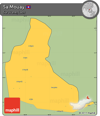 Savanna Style Simple Map of Sa Mouay