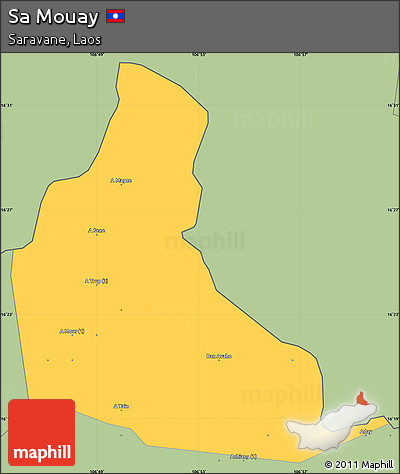 Savanna Style Simple Map of Sa Mouay