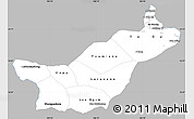 Gray Simple Map of Saravane, single color outside