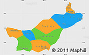 Political Simple Map of Saravane, single color outside