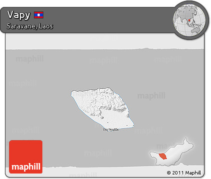 Gray 3D Map of Vapy, single color outside