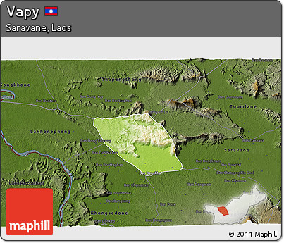 Physical 3D Map of Vapy, darken