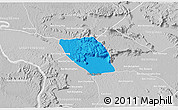 Political 3D Map of Vapy, lighten, desaturated