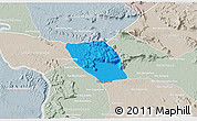 Political 3D Map of Vapy, lighten, semi-desaturated