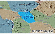 Political 3D Map of Vapy, semi-desaturated