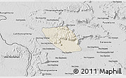 Shaded Relief 3D Map of Vapy, desaturated
