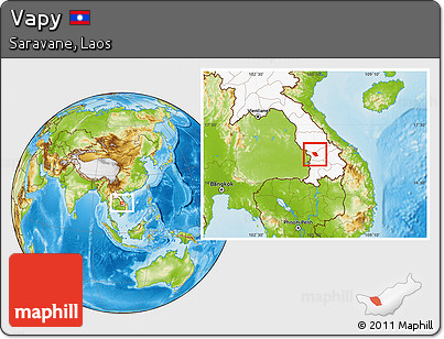 Physical Location Map of Vapy, highlighted country