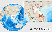 Shaded Relief Location Map of Vapy, highlighted country, highlighted parent region, within the entire country