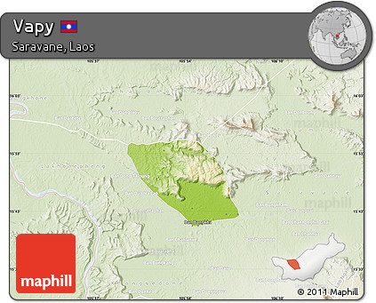 Physical Map of Vapy, lighten
