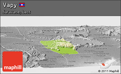 Physical Panoramic Map of Vapy, desaturated