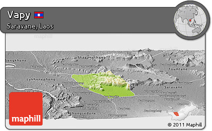 Physical Panoramic Map of Vapy, desaturated