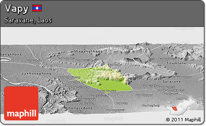 Physical Panoramic Map of Vapy, desaturated