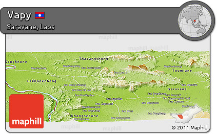 Physical Panoramic Map of Vapy