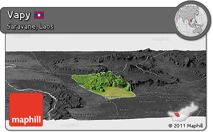 Satellite Panoramic Map of Vapy, darken, desaturated