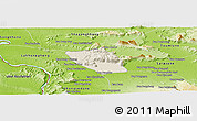 Shaded Relief Panoramic Map of Vapy, physical outside