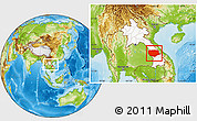 Physical Location Map of Savannakhet, highlighted country, within the entire country