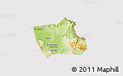 Physical 3D Map of Nong, cropped outside