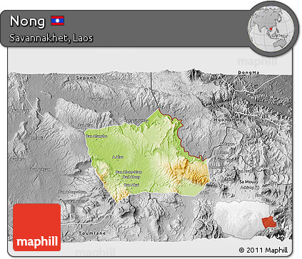 Physical 3D Map of Nong, desaturated