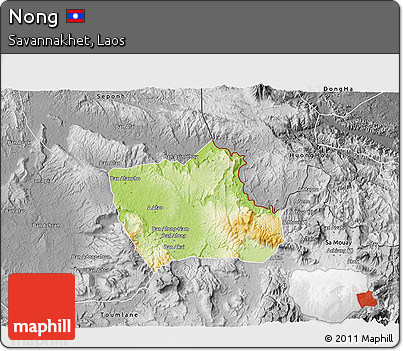 Physical 3D Map of Nong, desaturated