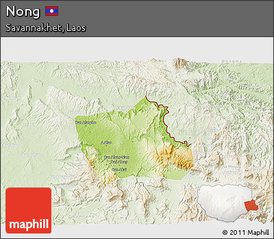 Physical 3D Map of Nong, lighten