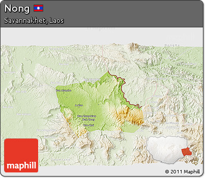 Physical 3D Map of Nong, lighten