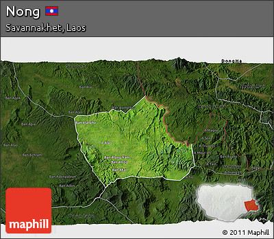 Satellite 3D Map of Nong, darken